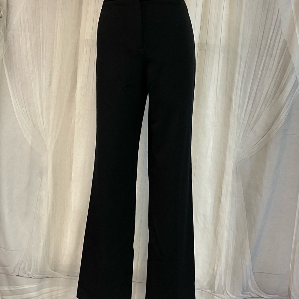 Casual Corner Stretch Black Dress Pants Size 8 Mid Rise Flare Leg Trousers